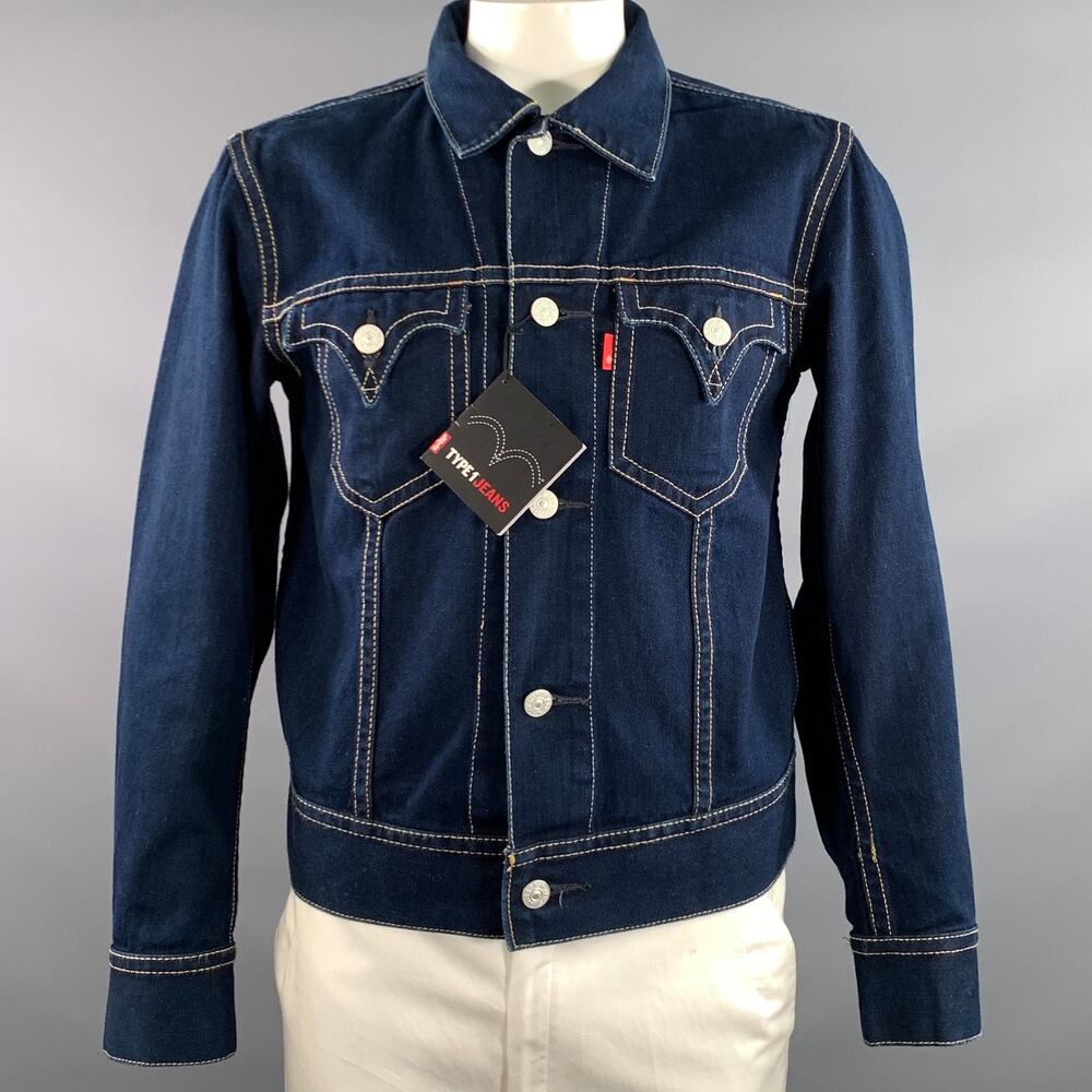 LEVI'S Size L Navy Heather Cotton polyester Dagger Jacket